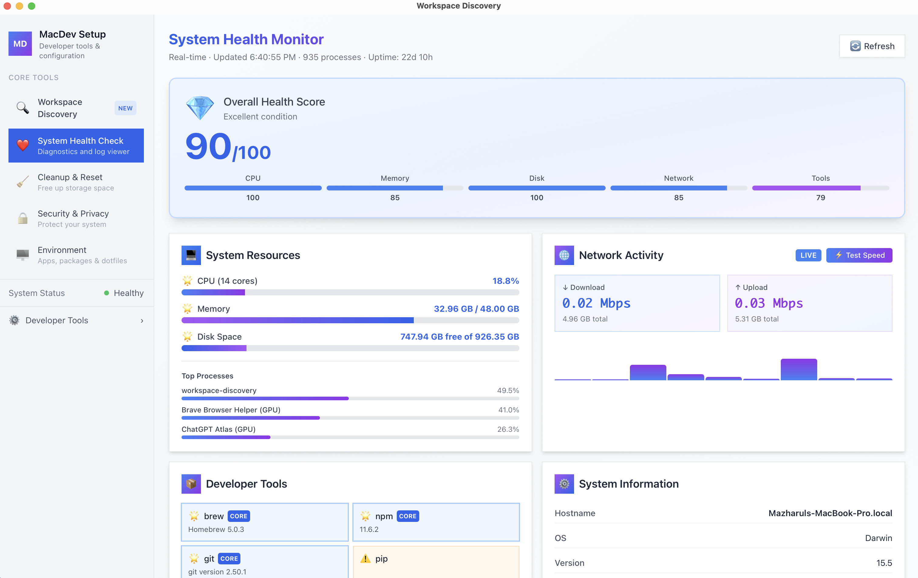 System Health Monitor - Real-time monitoring dashboard